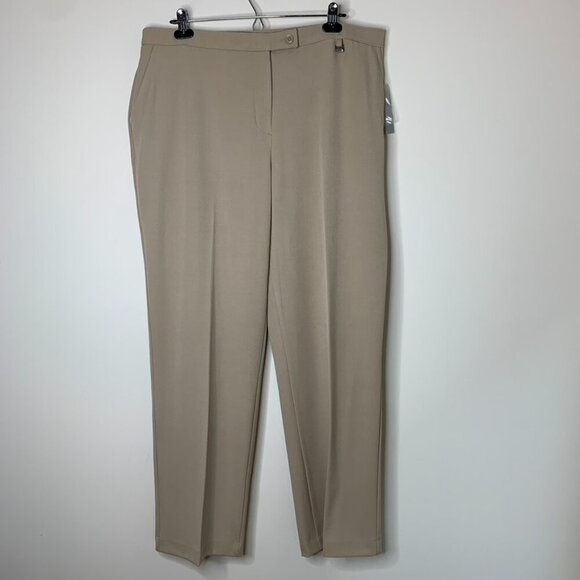 Tanjay Womens Pants Trousers Pleated Straight leg Khaki Brown Size 18 - Picture 6 of 11